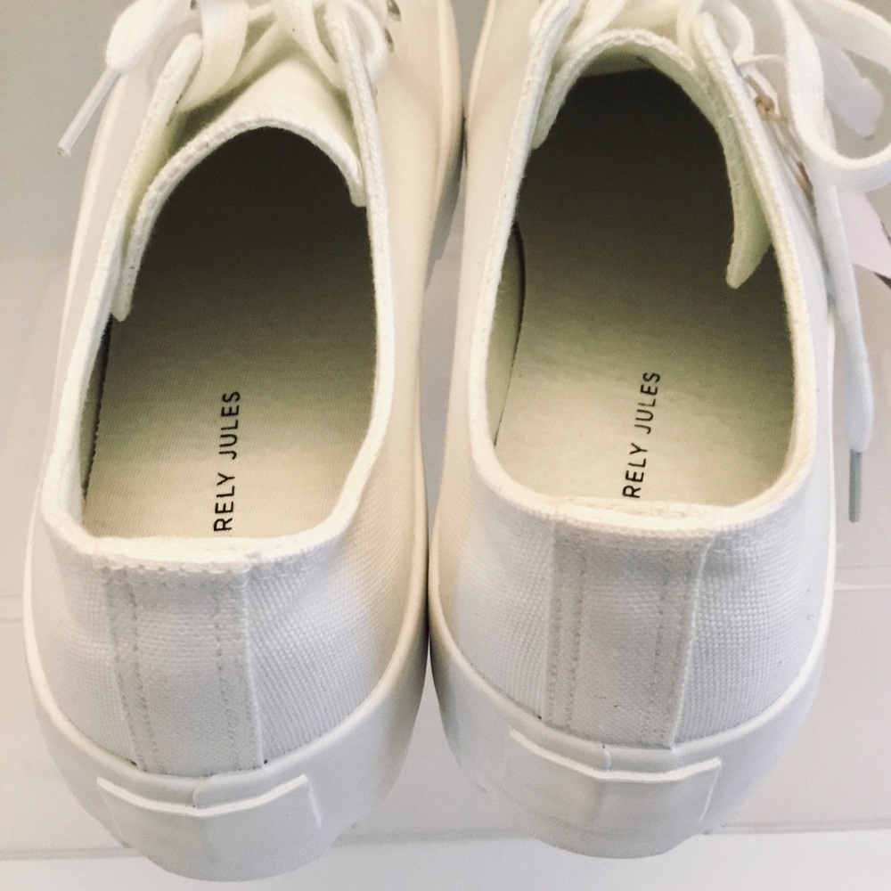 SINCERELY JULES VASCO White Canvas Platform Sneakers Low Cut Lace-up Size-10 NEW - Picture 11 of 15